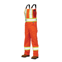 Salopettes de s&eacute;curit&eacute; non doubl&eacute;e, Poly-coton, Grand, Orange haute visibilit&eacute; Les Distributions ICE