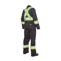 Unlined Safety Coveralls, Large, Navy Blue Les Distributions ICE