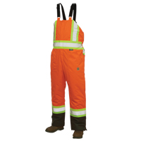 Salopettes de s&eacute;curit&eacute; doubl&eacute;e, Polyester/Polyur&eacute;thane, Grand, Orange haute visibilit&eacute; Les Distributions ICE