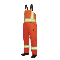 Salopettes de s&eacute;curit&eacute; doubl&eacute;e, Polyester/Polyur&eacute;thane, Grand, Orange haute visibilit&eacute; Les Distributions ICE