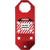 Moraillon de verrouillage pr&eacute;venant l'utilisation conforme aux normes OSHA Danger Stopout Aluma-Tag, Rouge Les Distributions ICE