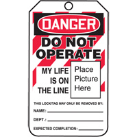 Do Not Operate Danger Lockout Tagout Tags, Cardstock, 3-1/4" W x 5-3/4" H, English Les Distributions ICE