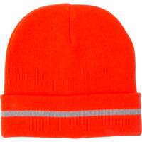 Bonnet en tricot haute visibilit&eacute; avec bande r&eacute;fl&eacute;chissante, Orange haute visibilit&eacute;, Acrylique Les Distributions ICE