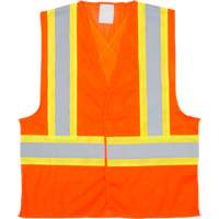 Traffic Safety Vest, High Visibility Orange, Medium, Polyester Les Distributions ICE