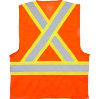 Traffic Safety Vest, High Visibility Orange, Medium, Polyester Les Distributions ICE
