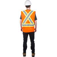 Traffic Safety Vest, High Visibility Orange, Medium, Polyester Les Distributions ICE