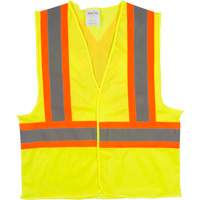 Traffic Safety Vest, High Visibility Lime-Yellow, Medium, Polyester Les Distributions ICE