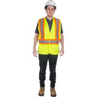 Traffic Safety Vest, High Visibility Lime-Yellow, Medium, Polyester Les Distributions ICE