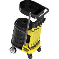 PLUS Barrier Post Cart Kit with Tray, 75' L, Metal, Yellow Les Distributions ICE