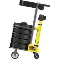 PLUS Barrier Post Cart Kit with Tray, 75' L, Metal, Yellow Les Distributions ICE