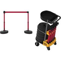PLUS Barrier Post Cart Kit with Tray, 75' L, Metal, Yellow Les Distributions ICE