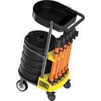 PLUS Barrier Post Cart Kit with Tray, 75' L, Metal, Orange Les Distributions ICE