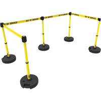 Ensemble de cinq montants pour barri&egrave;re PLUS, Plastique, 42" h, Ruban Jaune, Longueur du ruban 15' Les Distributions ICE