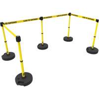 Ensemble de cinq montants pour barri&egrave;re PLUS, Plastique, 42" h, Ruban Jaune, Longueur du ruban 15' Les Distributions ICE