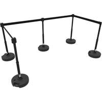Ensemble de cinq montants pour barri&egrave;re PLUS, Plastique, 42" h, Ruban Noir, Longueur du ruban 15' Les Distributions ICE