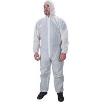 Hooded Coveralls, Medium, White, Polypropylene Les Distributions ICE