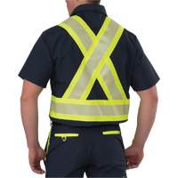 Ripstop High Visibility Short Sleeved Shirt, Polyester, Small, Navy Blue Les Distributions ICE