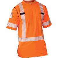 Polartec&reg; Power Grid&reg; High Visibility Short Sleeved T-Shirt, Polyester, Small, Orange Les Distributions ICE