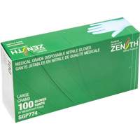 Gants jetables de calibre m&eacute;dical r&eacute;sistants &agrave; la perforation, Grand, Nitrile, 4,5 mils, Sans poudre, Bleu, Classe 2 Les Distributions ICE