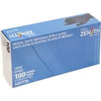 Gants jetables de calibre m&eacute;dical r&eacute;sistants &agrave; la perforation, Grand, Nitrile, 5 mils, Sans poudre, Noir, Classe 2 Les Distributions ICE