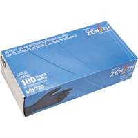 Gants jetables de calibre m&eacute;dical r&eacute;sistants &agrave; la perforation, Grand, Nitrile, 5 mils, Sans poudre, Noir, Classe 2 Les Distributions ICE