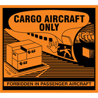&eacute;tiquettes de manutention Cargo Aircraft Only, 4-3/4" lo x 4-1/4" la, Orange Les Distributions ICE