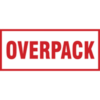 &eacute;tiquette de manutention Overpack, 6" lo x 2-1/2" la, Rouge/blanc Les Distributions ICE