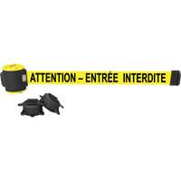 Wall Mount Barrier, Plastic, Magnetic Mount, 30', Yellow Tape Les Distributions ICE