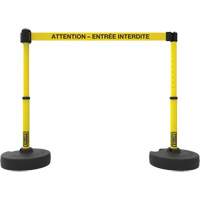 Plus Barrier Post Set, Plastic, 42" H, Yellow Tape, 15' Tape Length Les Distributions ICE