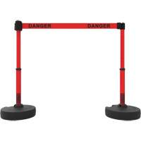 Plus Barrier Post Set, Plastic, 42" H, Red Tape, 15' Tape Length Les Distributions ICE