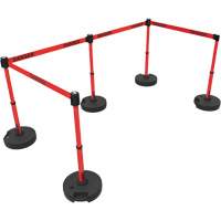 Plus Barrier Post Set, Plastic, 42" H, Red Tape, 15' Tape Length Les Distributions ICE