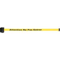 Magnetic Tape Cassette for Build-Your-Own Crowd Control Barrier, Attention ne pas entrer, 7', Yellow Tape Les Distributions ICE