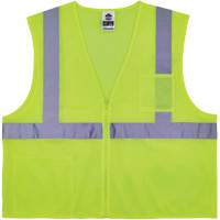 GloWear 8256Z Self-Extinguishing Safety Vest, High Visibility Lime-Yellow, Medium/Small, Polyester Les Distributions ICE