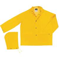 Imperm&eacute;able de s&eacute;rie classique avec capuchon amovible, Polyester/PVC, Grand, Jaune Les Distributions ICE