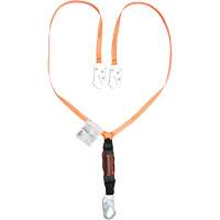 Titan Shock-Absorbing Lanyard, 6', Locking Snap Hook Center, Locking Snap Hook Leg Ends, Polyester Les Distributions ICE