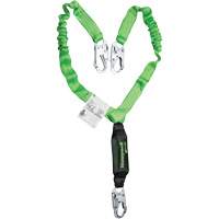 Miller&reg; StretchStop&reg; Shock-Absorbing Lanyard, 6', Locking Snap Hook Center, Locking Snap Hook Leg Ends, Polyester Les Distributions ICE