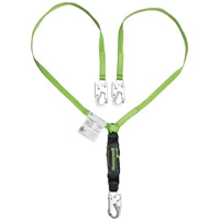 Miller&reg; HP Shock-Absorbing Lanyard, 4', Locking Snap Hook Center, Locking Snap Hook Leg Ends, Polyester Les Distributions ICE