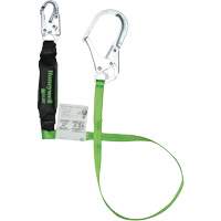 Miller&reg; HP Shock-Absorbing Lanyard, 6', Scaffold Hook Center, Locking Snap Hook Leg Ends, Polyester Les Distributions ICE