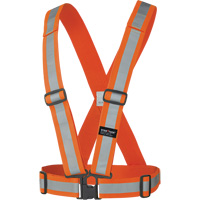 5591 Bretelle de s&eacute;curit&eacute; de ajustable, Orange haute visibilit&eacute;, Couleur r&eacute;fl&eacute;chissante Argent, Taille unique Les Distributions ICE