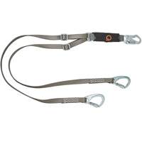 V-Series Tie-Back Lanyard, 6', Carabiner Center, Snap Hook Leg Ends, Nylon Les Distributions ICE