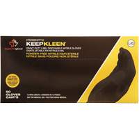KeepKleen&reg; Disposable Gloves, Large, Nitrile, 8-mil, Powder-Free, Black Les Distributions ICE