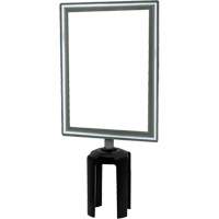Heavy-Duty Vertical Sign Holder with Tensabarrier&reg; Post Adapter, Polished Chrome Les Distributions ICE