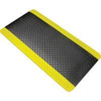 Tapis antifatigue, Losange, 1-2/3' x 3-1/4' x 3/4", Noir/Jaune, Polyur&eacute;thane Les Distributions ICE