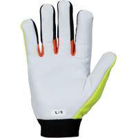 Gants de m&eacute;canicien &agrave; haute visibilit&eacute; ClutchGear, Paume Cuir fleur de ch&egrave;vre, Taille Moyen Les Distributions ICE