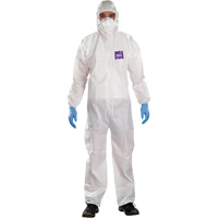 Combinaison 3 pi&egrave;ces avec capuchon AlphaTec Microchem r&eacute;sistant aux produits chimiques, 2T-Grand, Blanc Les Distributions ICE
