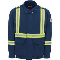 Men's Lined Bomber Jacket with Reflective Trim, Small, Navy Blue, 29 cal/cm² Les Distributions ICE