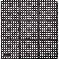 Tapis antifatigue &agrave; imbrication Cushion-Ease 550, &agrave; fentes, 3' x 3' x 3/4", Noir, Caoutchouc Les Distributions ICE