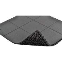 Tapis antifatigue &agrave; imbrication Cushion-Ease, Rugueux, 3' x 3' x 3/4", Noir, Caoutchouc naturel Les Distributions ICE