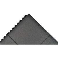 Tapis antifatigue &agrave; imbrication Cushion-Ease, Rugueux, 3' x 3' x 3/4", Noir, Caoutchouc naturel Les Distributions ICE