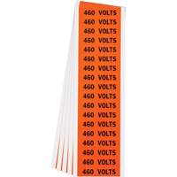 "460 Volts" Conduit & Voltage Labels, 1/2" x 2-1/4", Cloth/Vinyl, English Les Distributions ICE